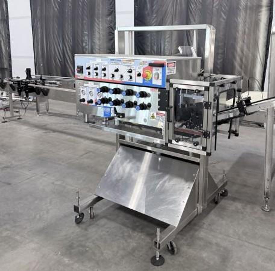 Used E-Pak 4-Spindle Capper with Sorter & Elevator