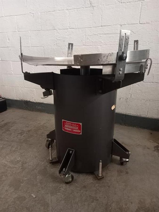 Used Kaps-All model FS-A 36" dia. accumulating table