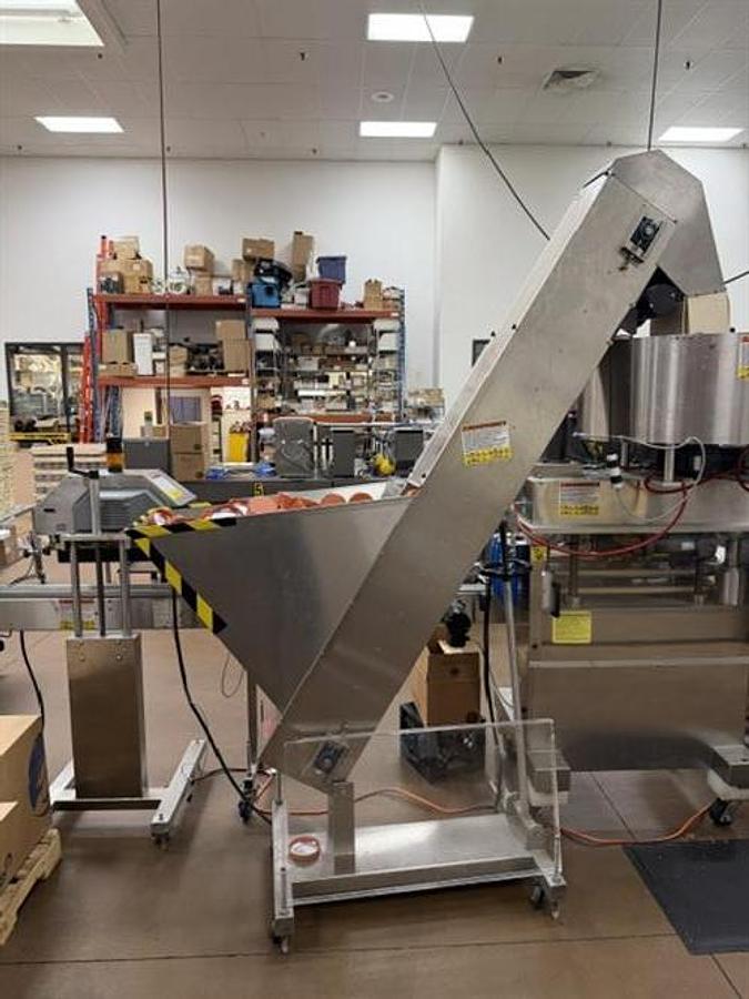 Used Kaps-All A6 6-Spindle Capper w/Elevator Cap Sorter