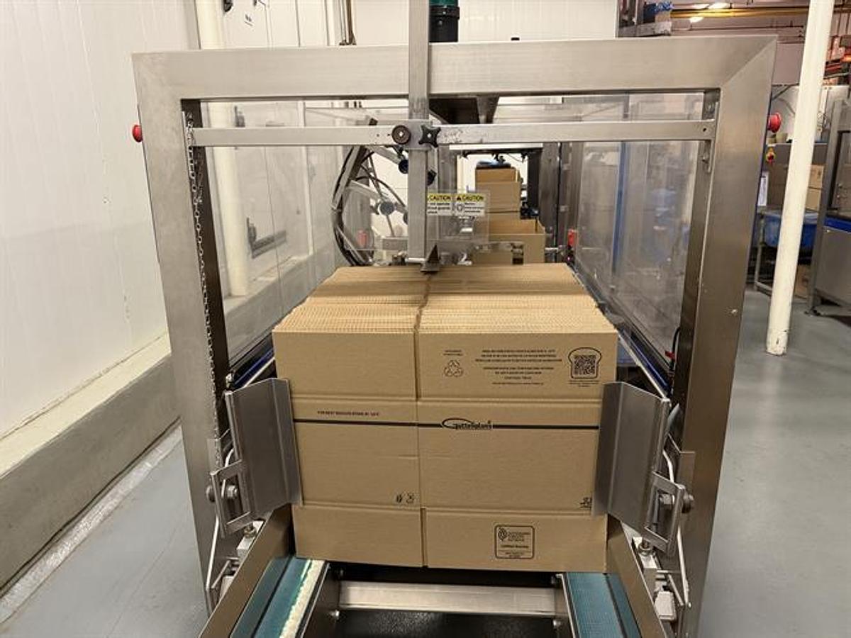 Used OK Superformer-1M Case Erector with OK SL220 Bag Inserter
