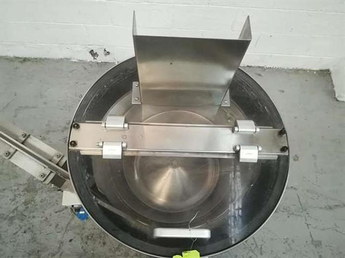 Used Ozaf model VL2T Stainless Steel Vibratory Cap feeder