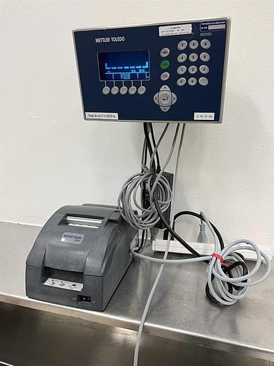 Used Mettler Toledo model IND560 24" long x 24" wide stainless steel floor scale