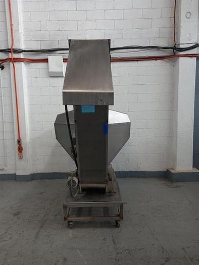 Used Ronchi stainless steel cleated conveyor