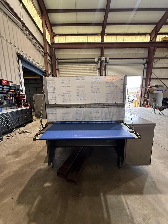 Used APV 48" Two Roll Extruder with Ultrasonic Guillotine Cutter