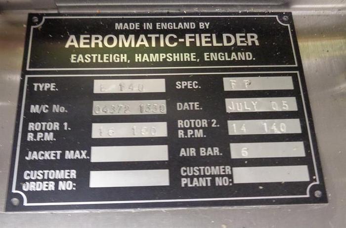 Used GEA/Niro/Aeromatic E140 Radical Basket Extruder