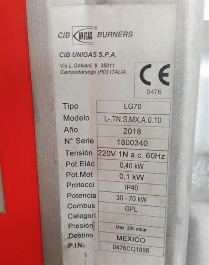 Used Leflam model 509M04 vertical boiler