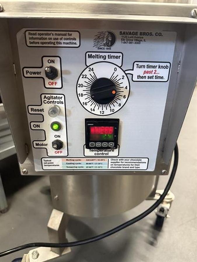 Used Savage 125-lb Stainless Steel Chocolate Melter