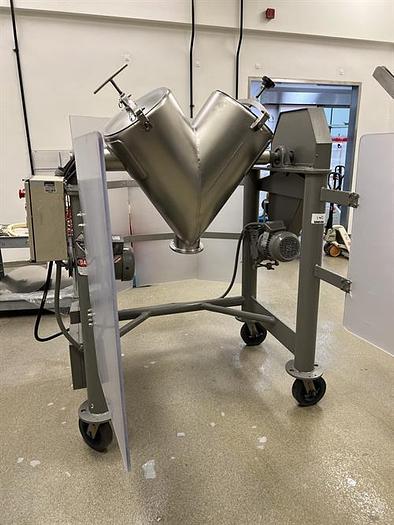 Used Patterson Kelley 3 Cu Ft stainless steel V Blender with intensifier bar