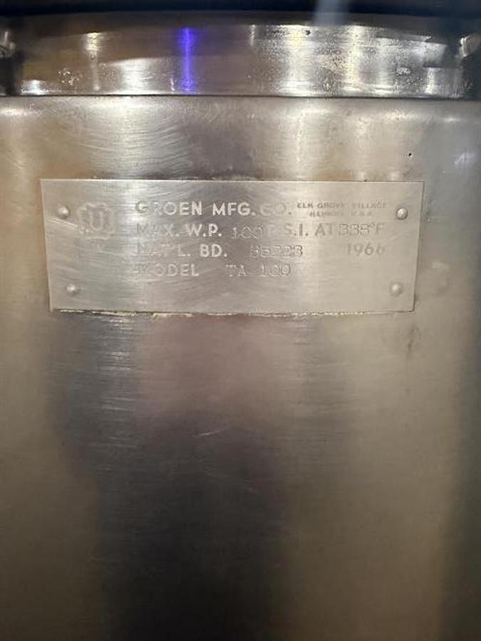Used Groen 100 Gallon Cooking & Mixing Kettle