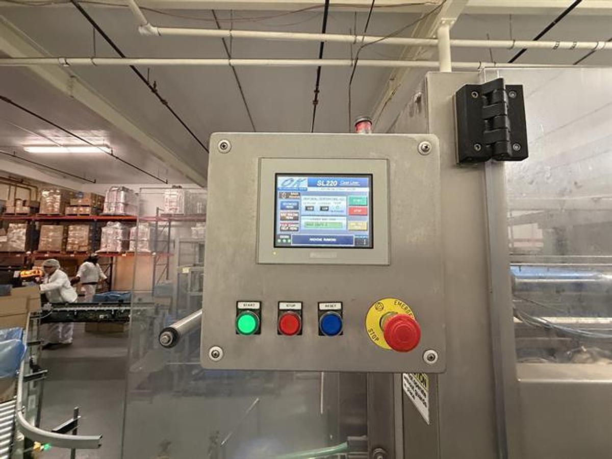 Used OK Superformer-1M Case Erector with OK SL220 Bag Inserter