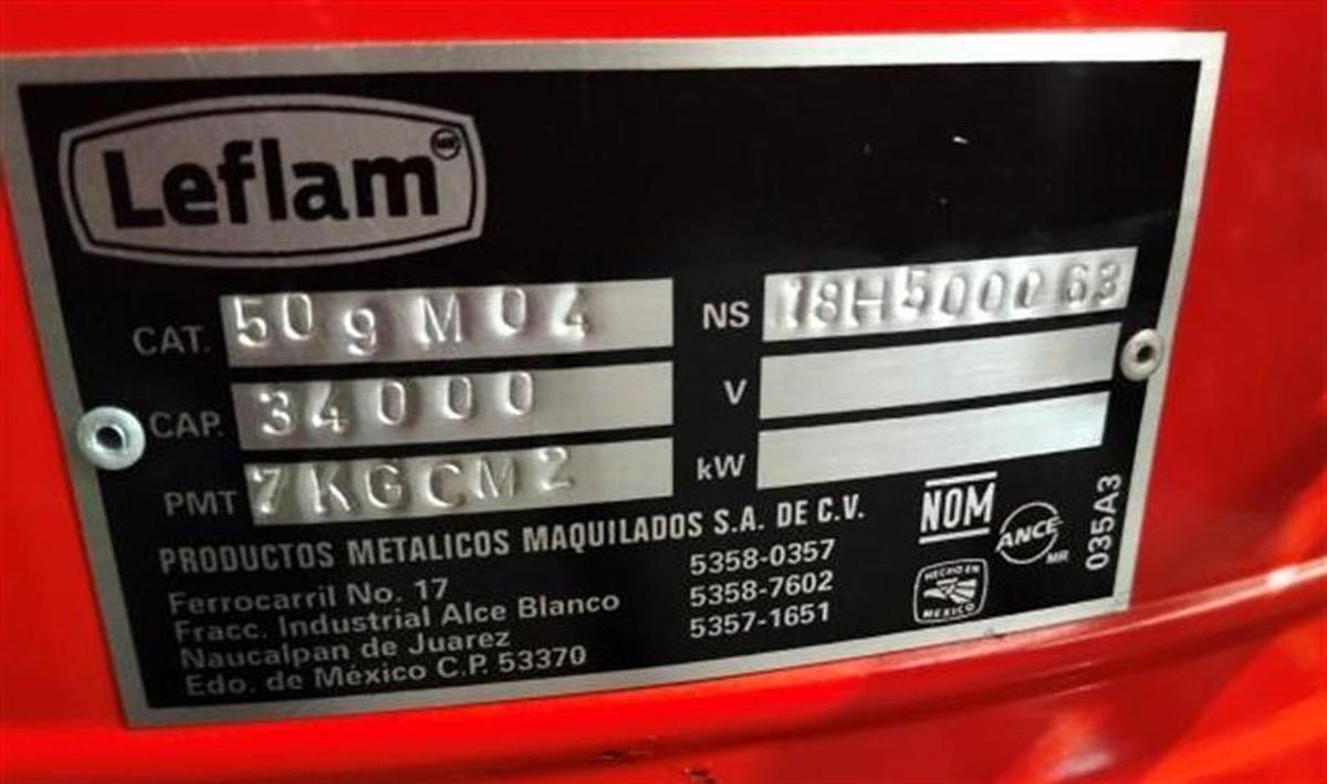 Used Leflam model 509M04 vertical boiler