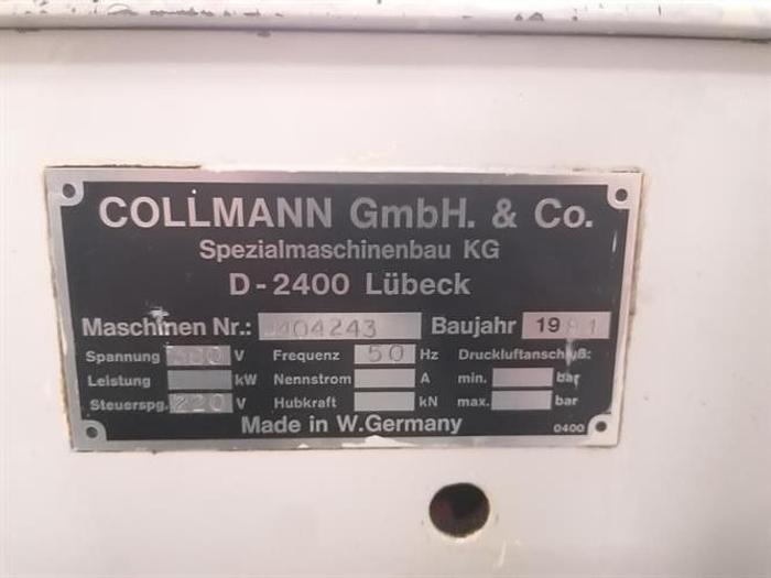 Used Collmann Hollow Mold Spinner with Depositor
