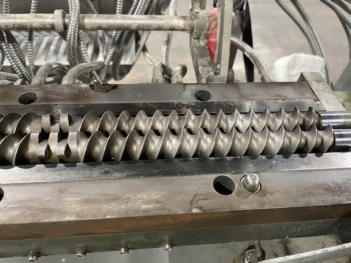 Used Baker Perkins Model MP24 Stainless Steel Twin Screw Extruder