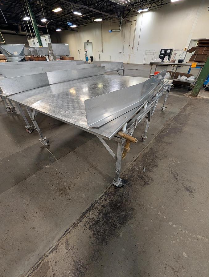 Used 9-ft long x 57" wide Stainless Steel Cooling Table