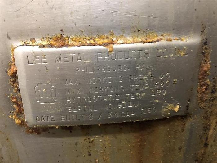 Used Lee 150 Gallon Stainless Steel Jacketed Cooking Kettle with Removable Basket