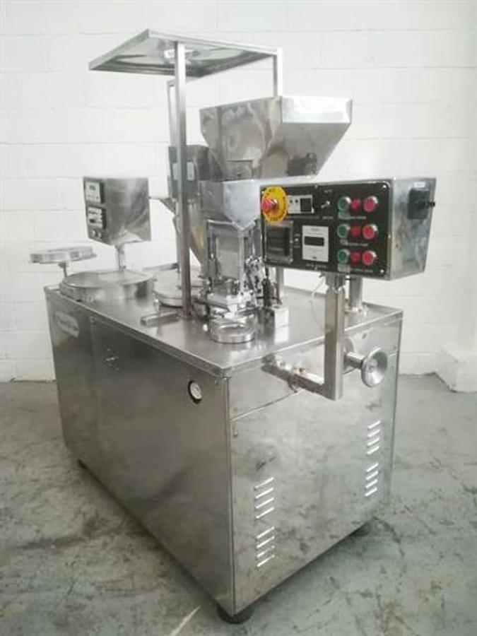 Used Pharmafill Model CF2 Stainless Steel Semiautomatic Filler