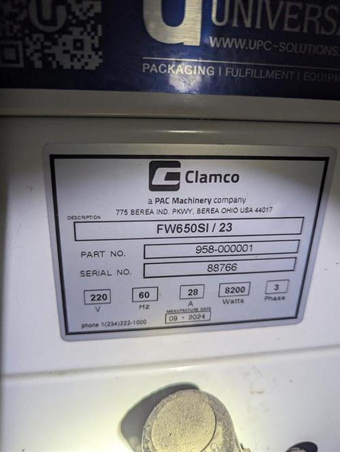 Used PAC FW 650SI/23 Inverted Flow Wrapper