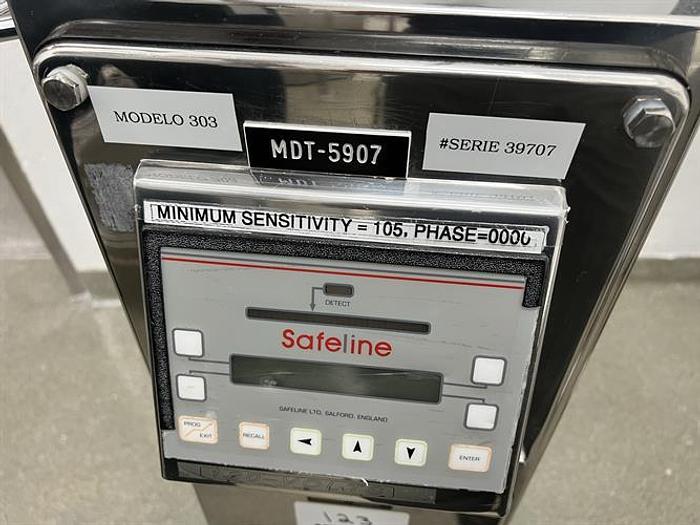 Used Safeline model 303 stainless steel metal detector for tablets