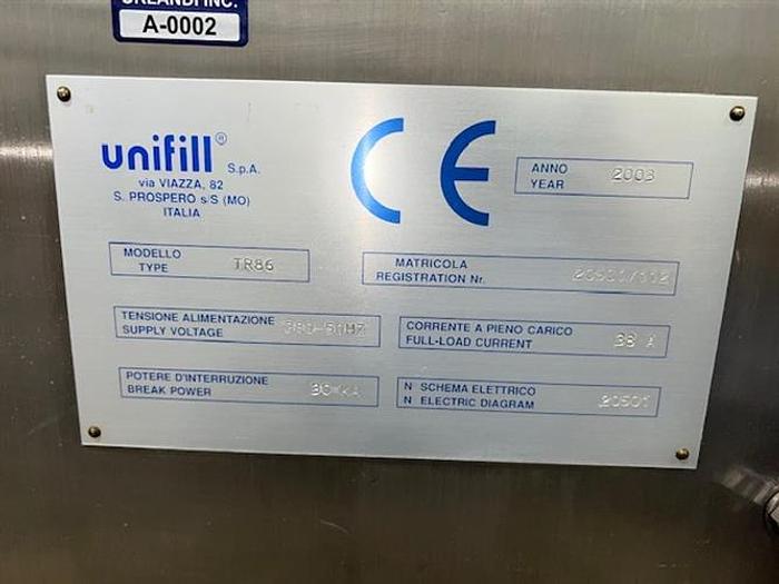 Used Unifill Model TR-86 Single Dose Thermoformer, Filler and Sealer