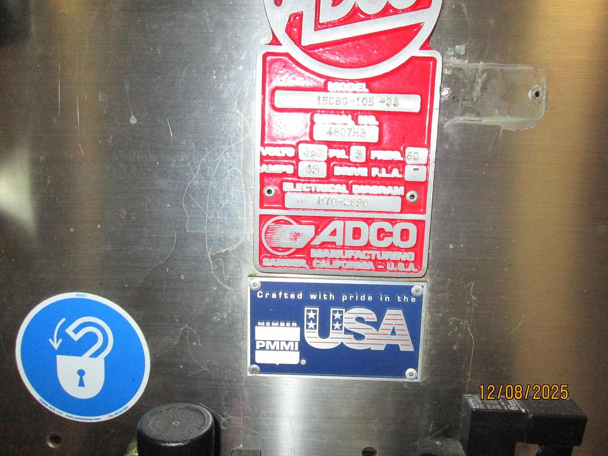 Used Adco Model 15DBC105SS Automatic Horizontal Cartoner