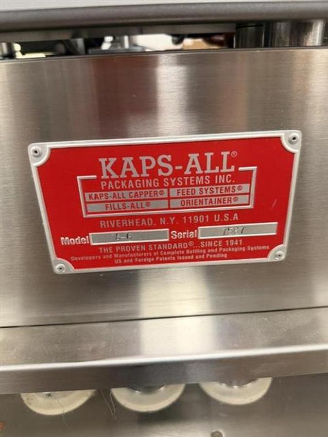 Used Kaps-All A6 6-Spindle Capper w/Elevator Cap Sorter