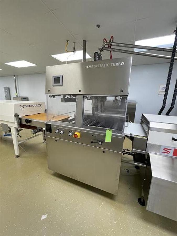 Used Sollich TTS-620 24" wide Temperstatic Enrober with Sollich Thermo Flow 40-ft Cooling Tunnel