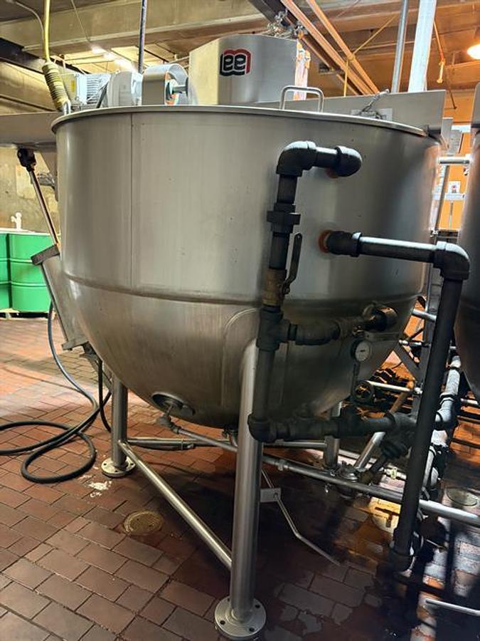 Used Lee 400 Gallon Stainless Steel Jacketed Double Action Kettle