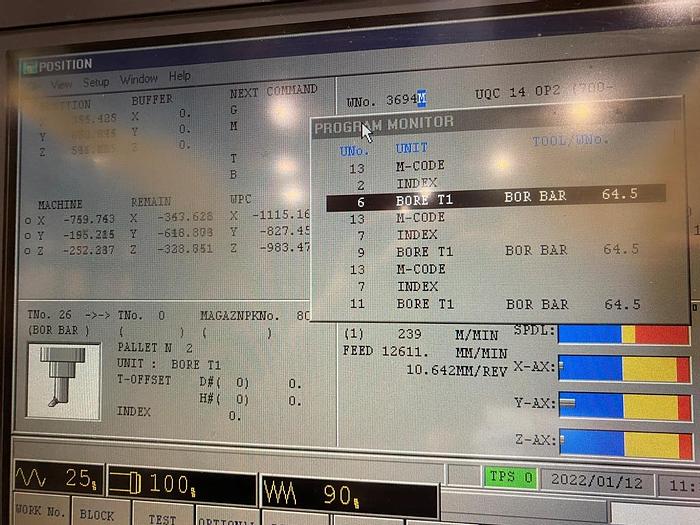 Used 2001 Mazak Mazatech FH-8800 Horizontal Machining Center