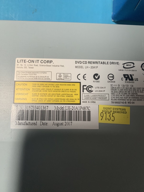 Used DVD/CD Rewriteable Drive LH-20A1P487C