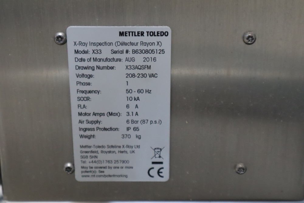 Used Mettler Toledo Safeline X-ray X33