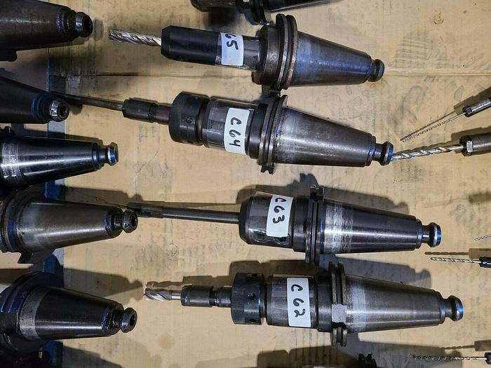 Used Assorted CNC Tool Holders with Cutters & Drills For Milling Machines VMC Tools H