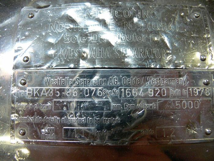 Used GEA Westfalia BKA35-86-076