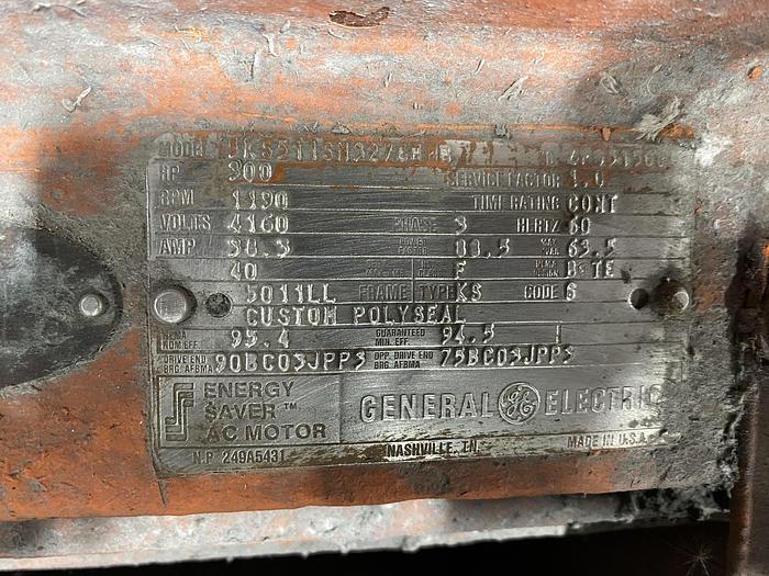 Used 300 HP GENERAL ELECTRIC MOTOR 1190 RPM