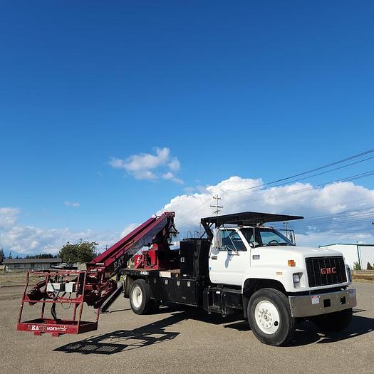 Used 1997 GMC 7500 Utility Truck with Elliott ECL-3-55 59' Telescopic Platform Hydraulic Crane