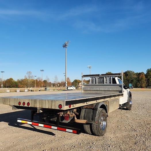 Used 2017 Ford F450 4x4 16' Scott Aluminum Tilt Flatbed with Knapheide Hoist Gas Engine