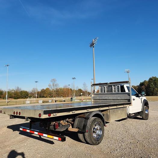 Used 2017 Ford F450 4x4 16' Scott Aluminum Tilt Flatbed with Knapheide Hoist Gas Engine