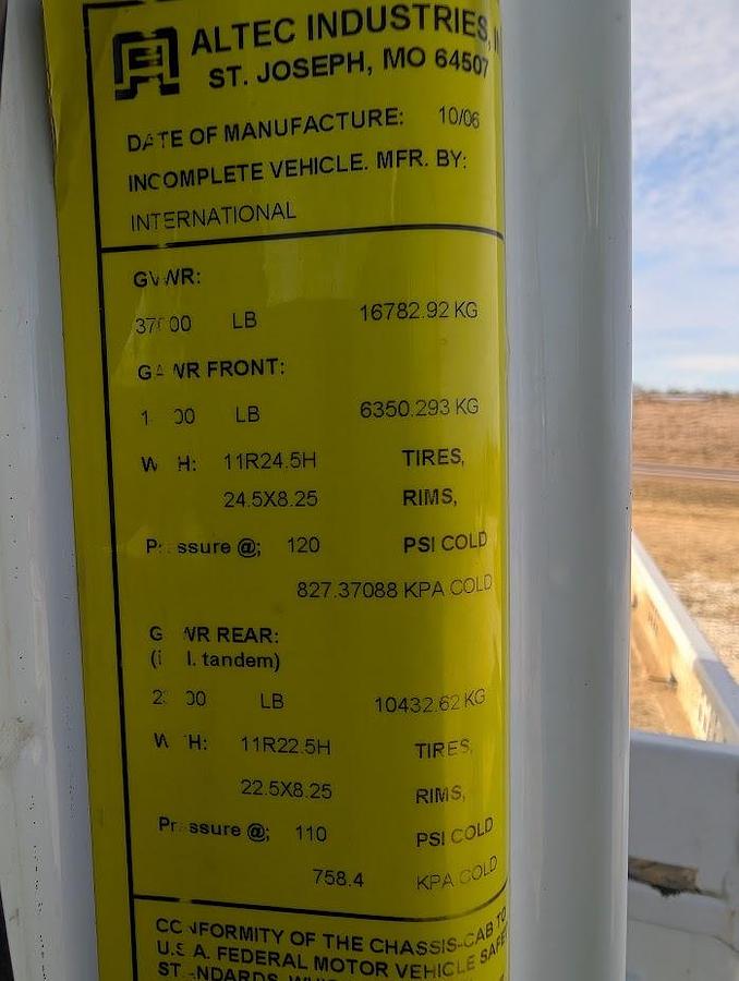 Used 2007 International 7400 4x4 Altec AM55 60' Over-Center Articulated Insulated Material Handling Bucket Truck