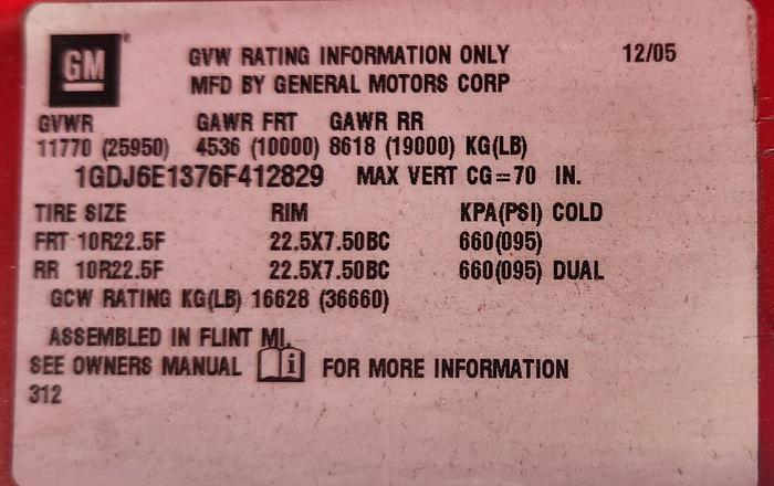 Used 2006 GMC 6500 20' Flatbed 36' Cleasby Roofing Conveyor Truck