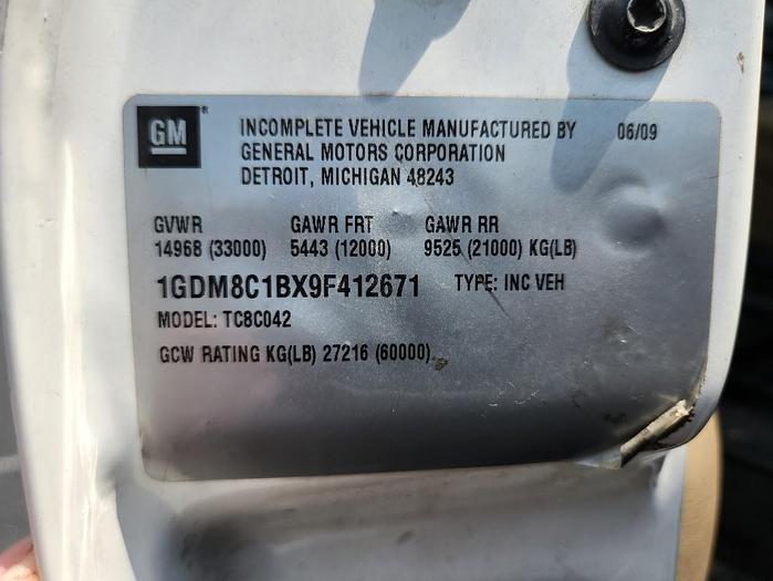 Used 2009 GMC C8500 4x2 Altec AT40C 40' Telescoping Non-Insulated Single Man Basket Cable Placing Bucket Truck With Reel Bar and Winder