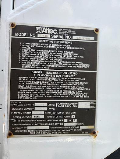 Used 2009 GMC C8500 4x2 Altec AT40C 40' Telescoping Non-Insulated Single Man Basket Cable Placing Bucket Truck With Reel Bar and Winder