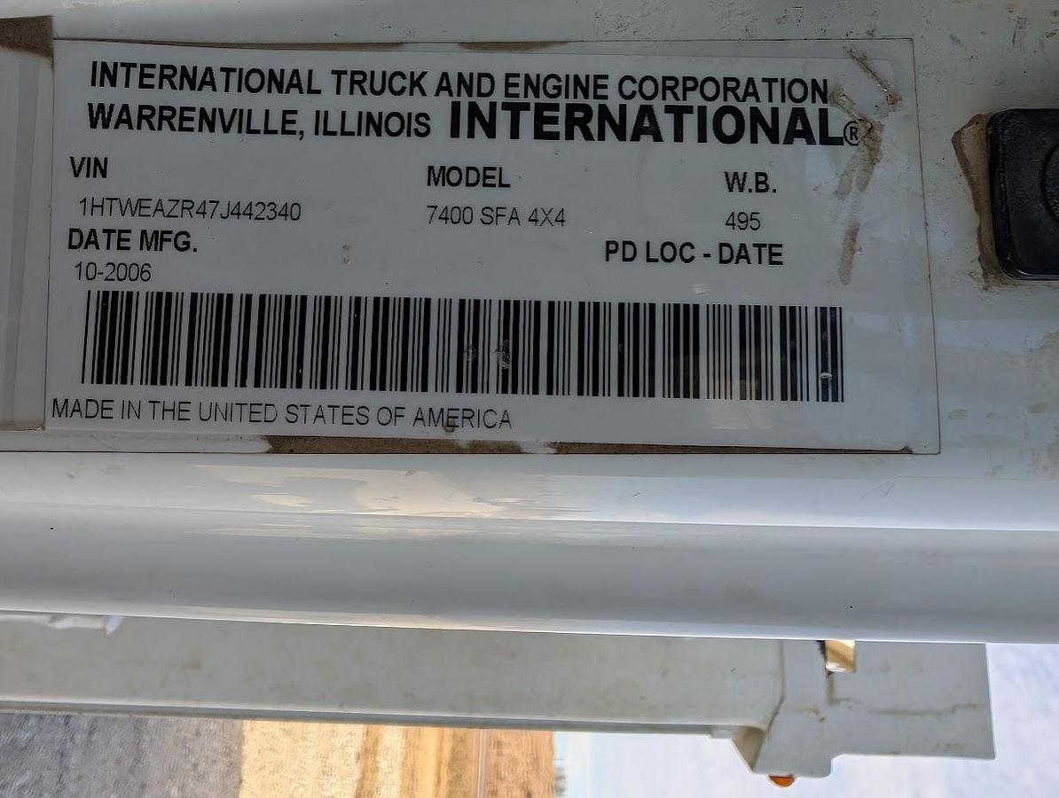 Used 2007 International 7400 4x4 Altec AM55 60' Over-Center Articulated Insulated Material Handling Bucket Truck