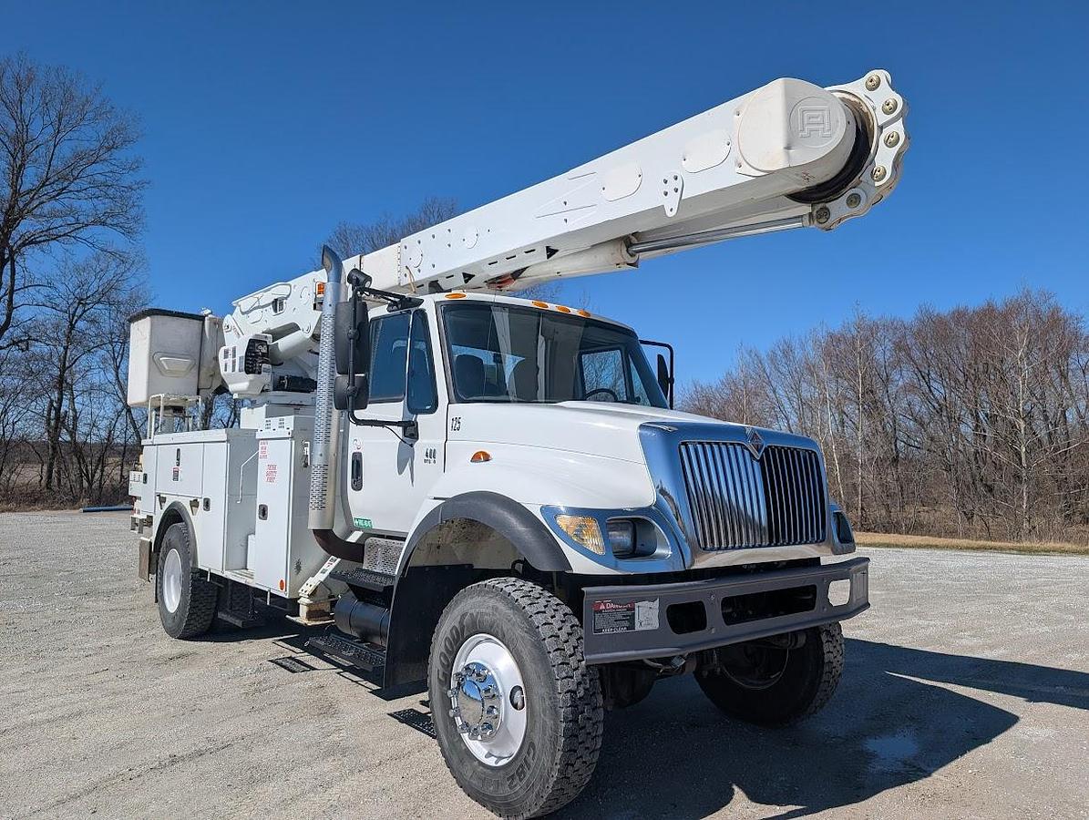 Used 2007 International 7400 4x4 Altec AM55 60' Over-Center Articulated Insulated Material Handling Bucket Truck