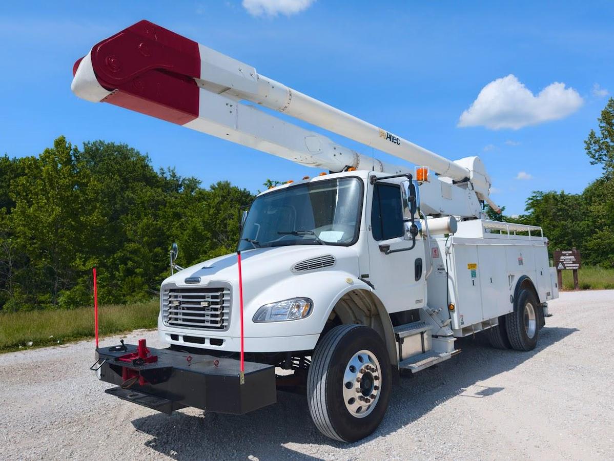 Used 2008 Freightliner M2 106 Altec AA755 60' Material Handling 2-man Bucket Articulated Insulated