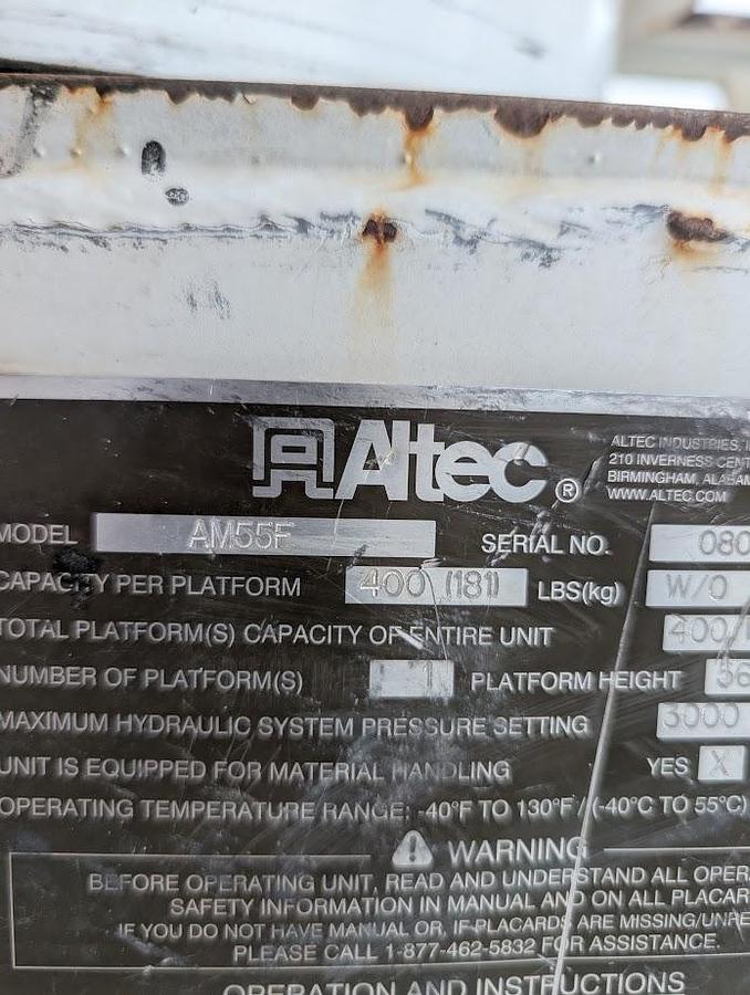 Used 2008 International Workstar 7400 4x4 Altec AM55E 60' Over Center Bucket with Material Handling/Jib