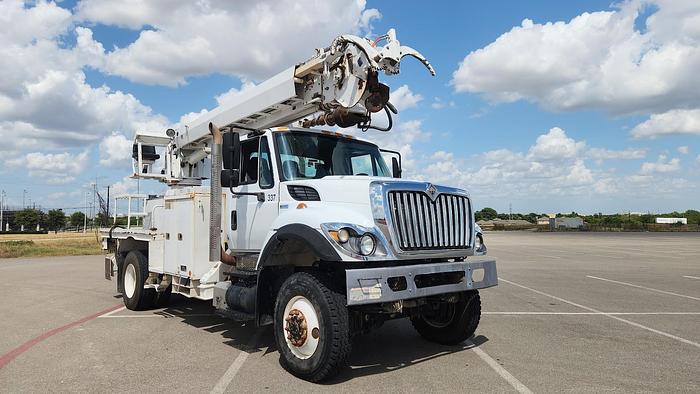 Used 2012 International 7300 4x4 12' Flatbed Altec DM47 TR 47' Digger Derrick