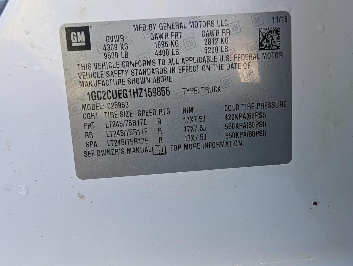 Used 2017 Chevrolet 2500 4x2 Crew Cab 8' Bed Goosneck Hitch