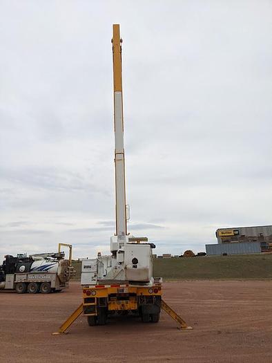 Used 2000 International 4900 Tandem Axle Flatbed Altec A65 70' Articulated Bucket truck