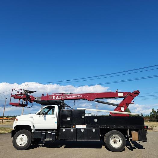 Used 1997 GMC 7500 Utility Truck with Elliott ECL-3-55 59' Telescopic Platform Hydraulic Crane