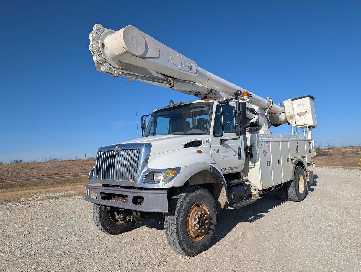 Used 2007 International 7400 4x4 Altec AM55 60' Over-Center Articulated Insulated Material Handling Bucket Truck