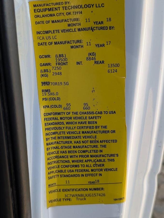 Used 2018 Dodge 5500 4x4 ETI 45' Bucket Material Handling Jib Articulating/Telescoping